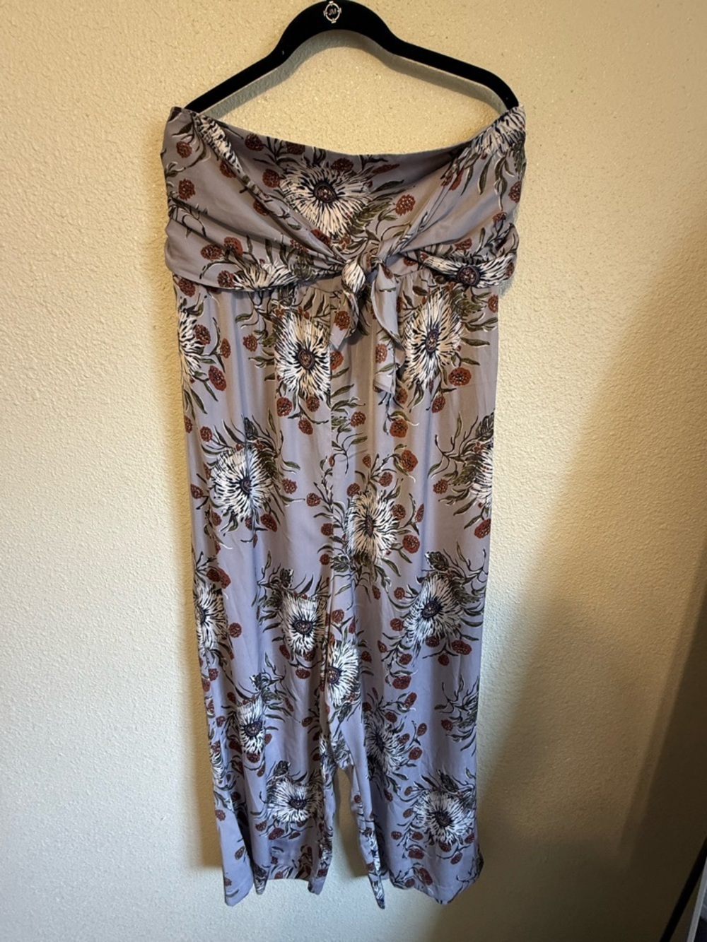 MadeWorn Lavender Floral Strapless Wide-Leg Jumpsuit - Picture 2 of 6